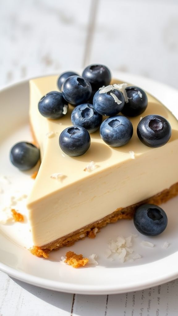 Blueberry Coconut Keto Cheesecake  