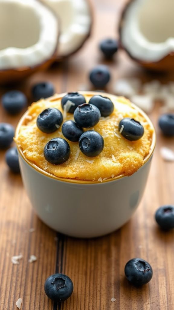 Blueberry Coconut Keto Mug Cake