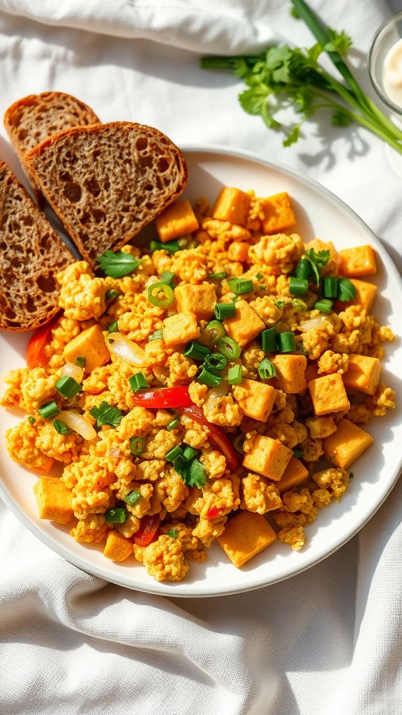 Breakfast Tofu Scramble with Herbs