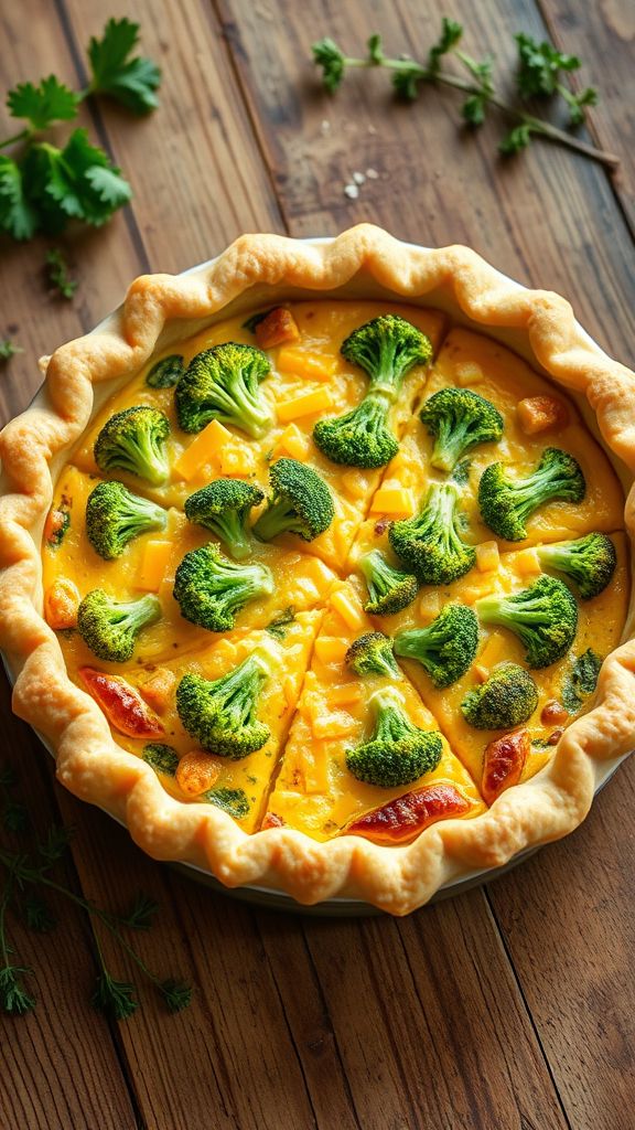 Broccoli and Cheddar Quiche