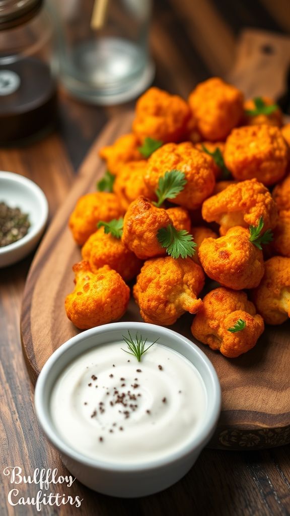 Buffalo Cauliflower Bites with Creamy Ranch Dip