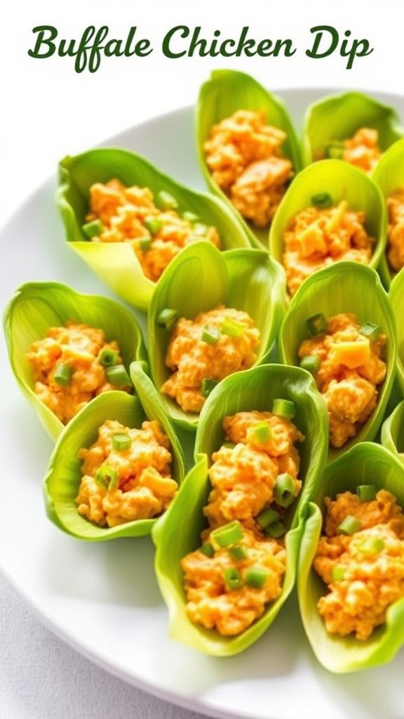 Buffalo Chicken Dip Endive Boats  