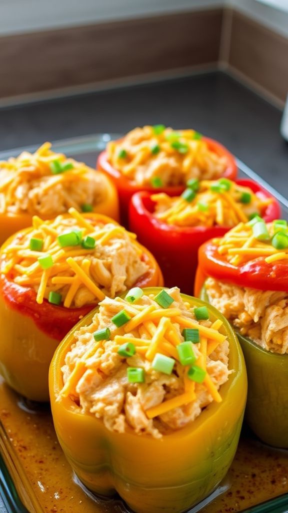 Buffalo Chicken Stuffed Peppers