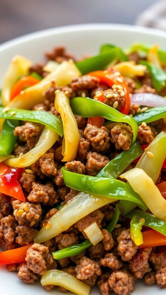 Cabbage Stir-Fry with Ground Beef