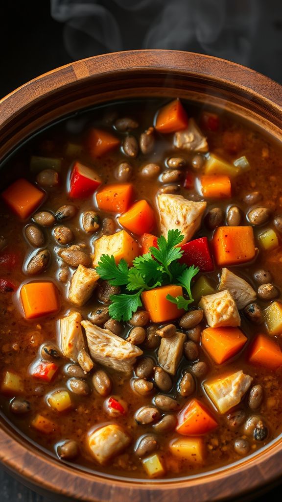 Cajun Chicken and Lentil Soup  