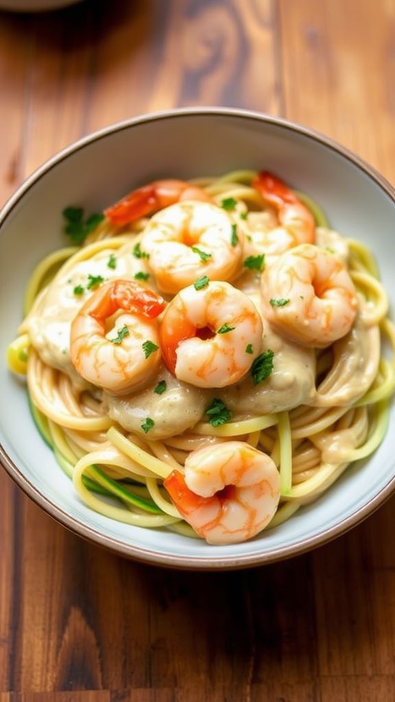 Cajun Shrimp Keto Alfredo  