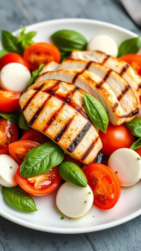 Caprese Salad with Grilled Chicken  