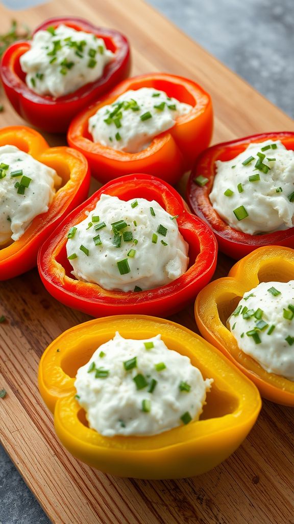 Capsicum Stuffed with Cream Cheese and Herbs  