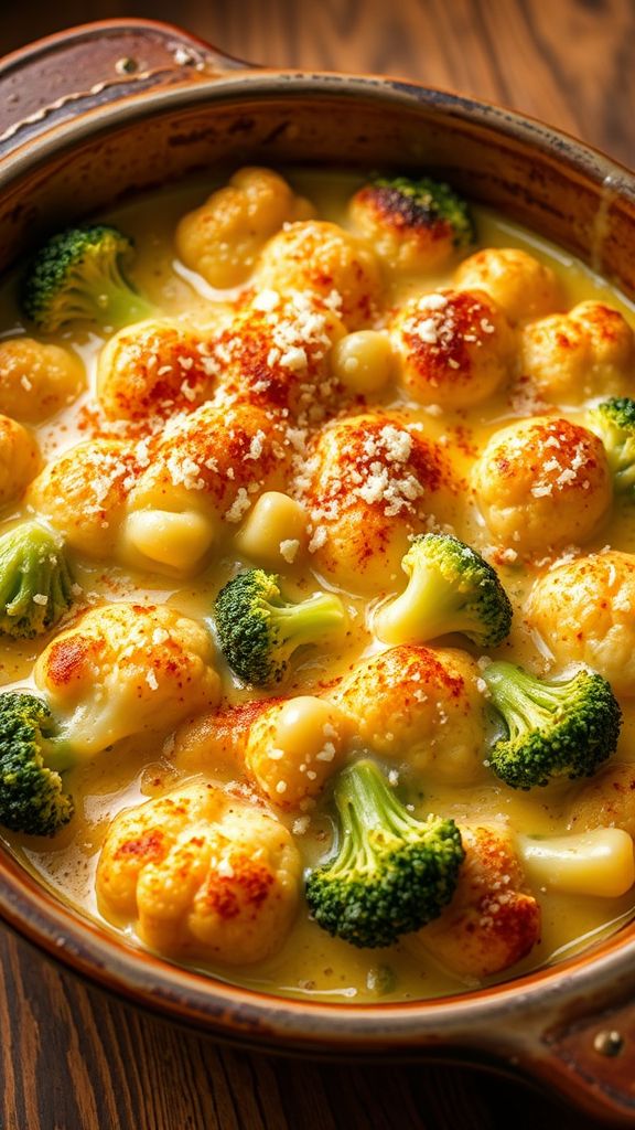 Cauliflower and Broccoli Gratin