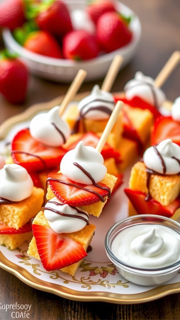 Celebration Strawberry Shortcake Skewers  