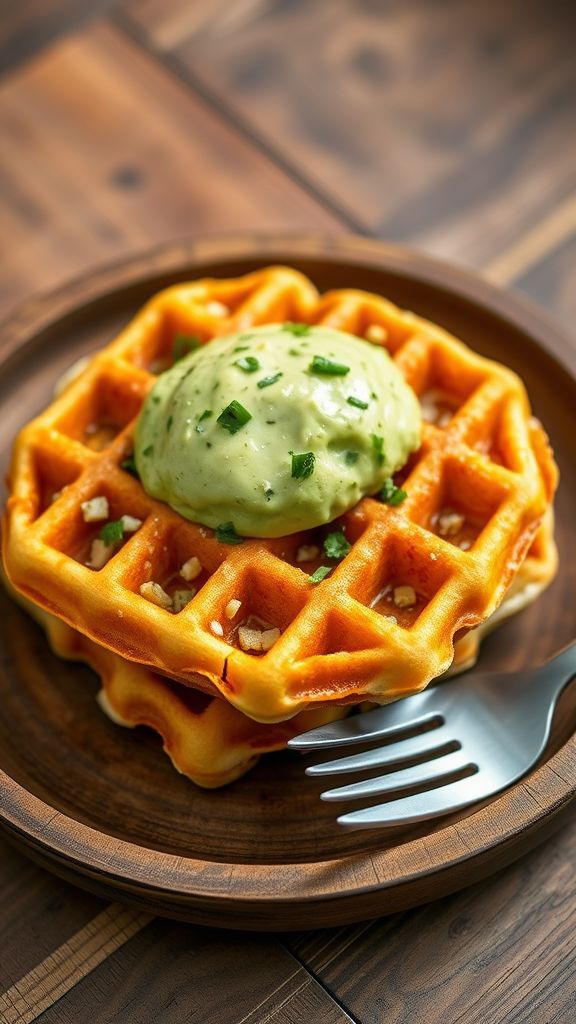 Chaffle Delight: Cheddar and Egg Waffles  