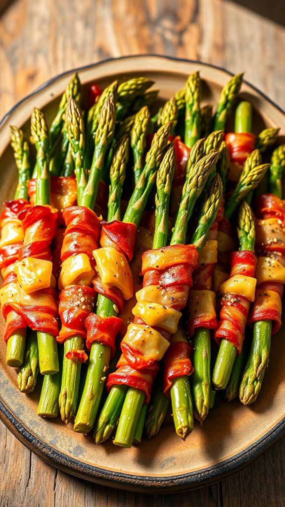 Cheesy Bacon-Wrapped Asparagus  