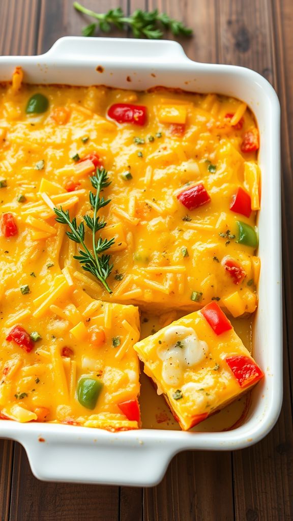 Cheesy Bell Pepper and Egg Casserole  