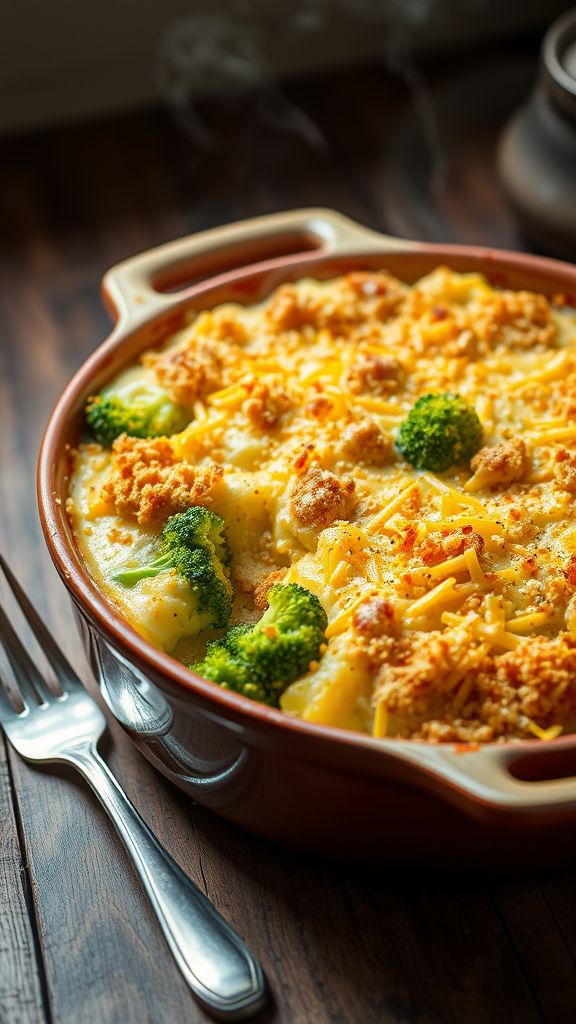 Cheesy Broccoli and Cauliflower Bake