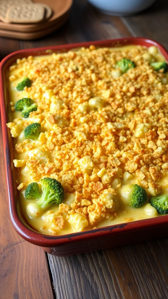 Cheesy Broccoli and Cauliflower Bake  