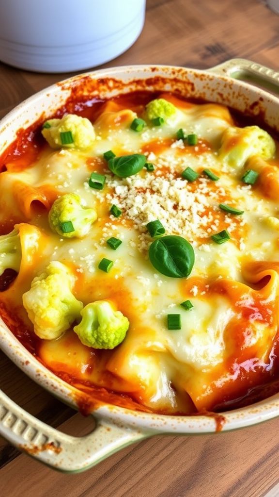 Cheesy Cauliflower Lasagna Casserole  