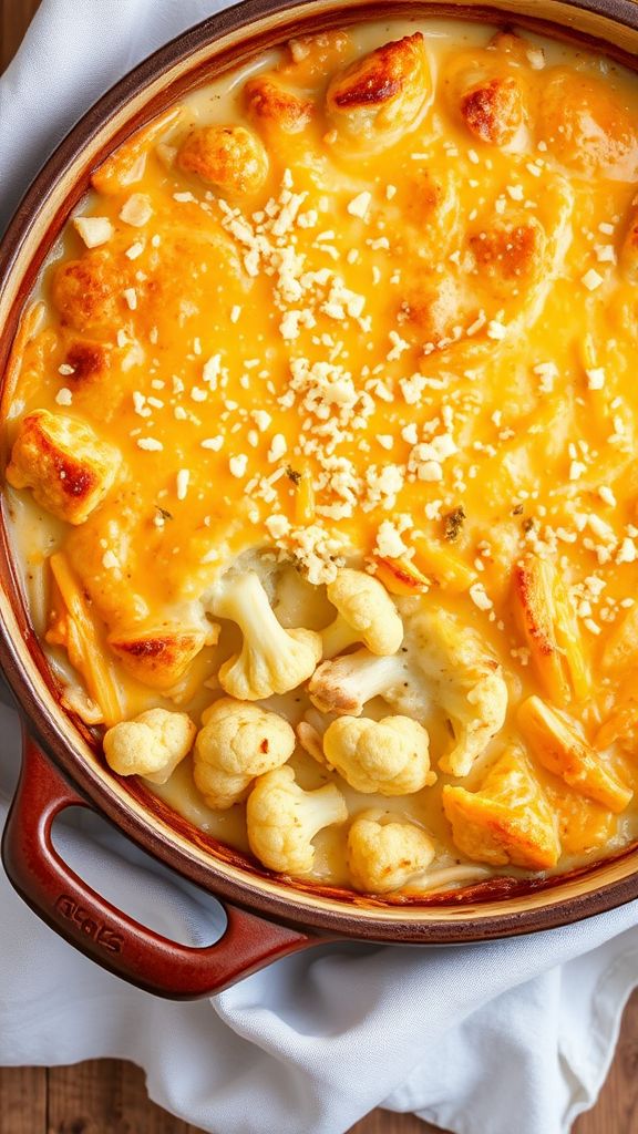 Cheesy Chicken and Cauliflower Bake  