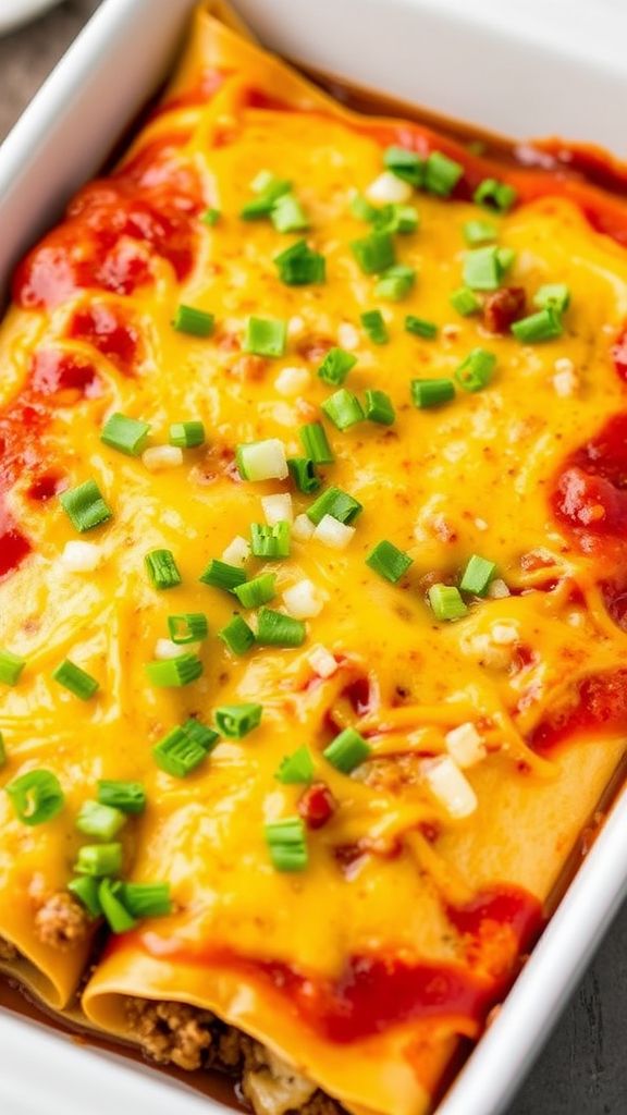 Cheesy Keto Beef Enchiladas