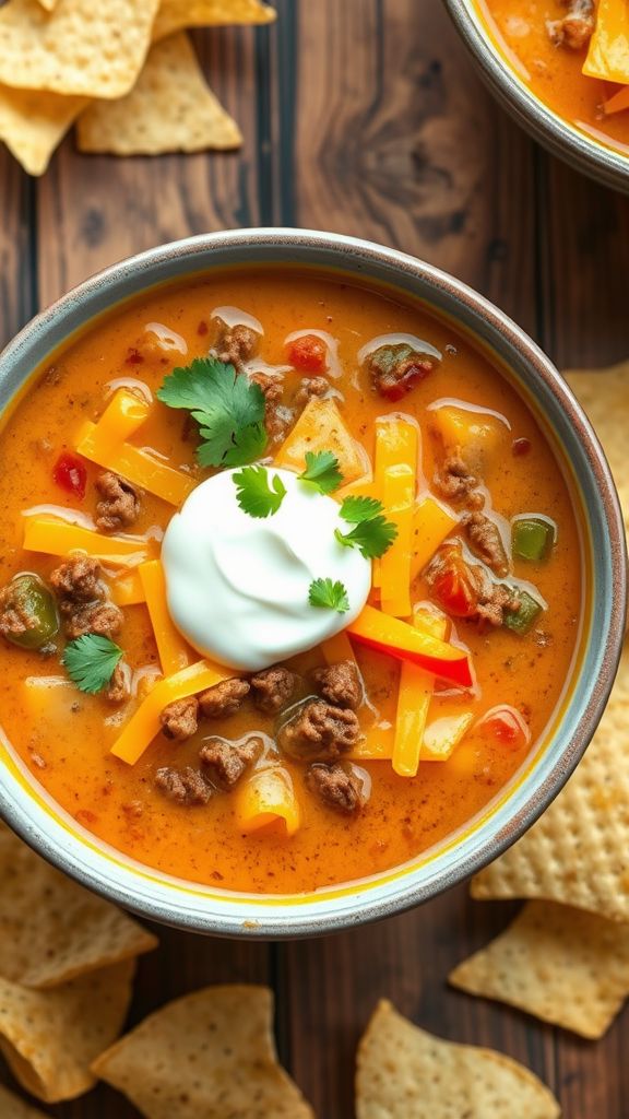 Cheesy Keto Taco Soup Extravaganza