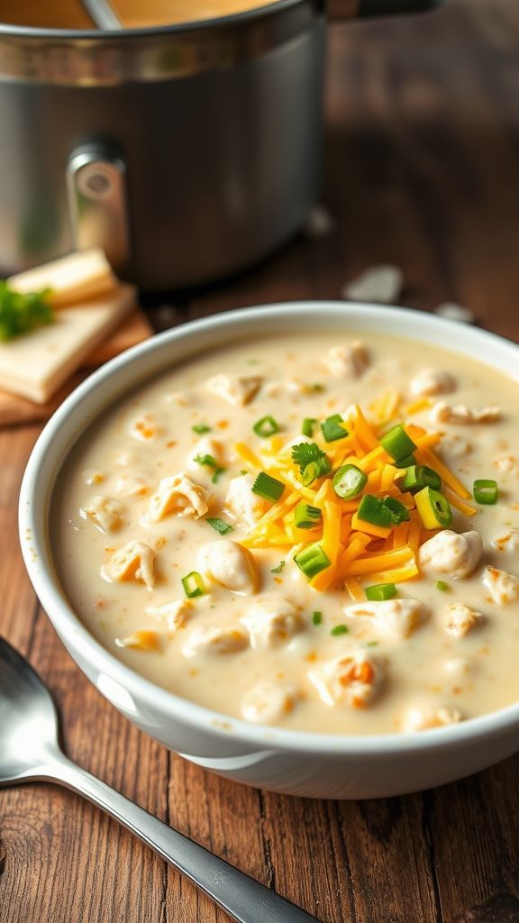 Cheesy Keto White Chicken Chili Surprise