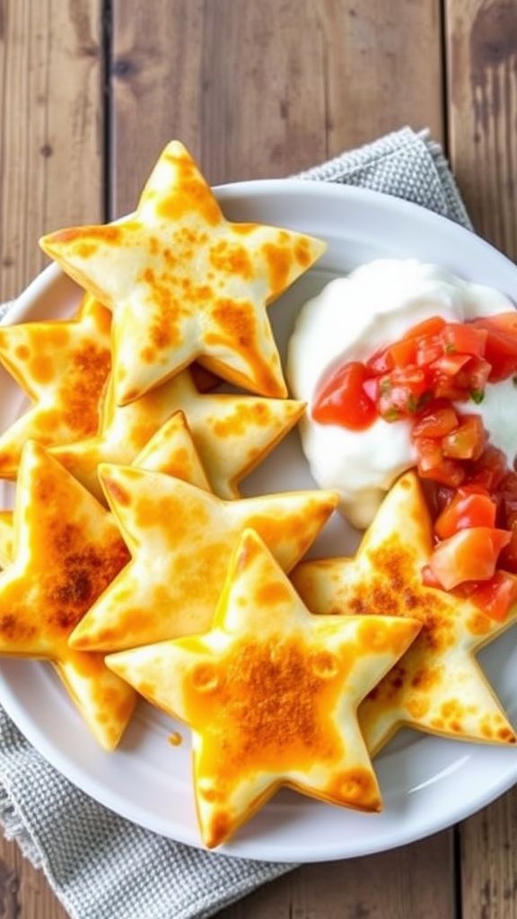 Cheesy Quesadilla Stars  