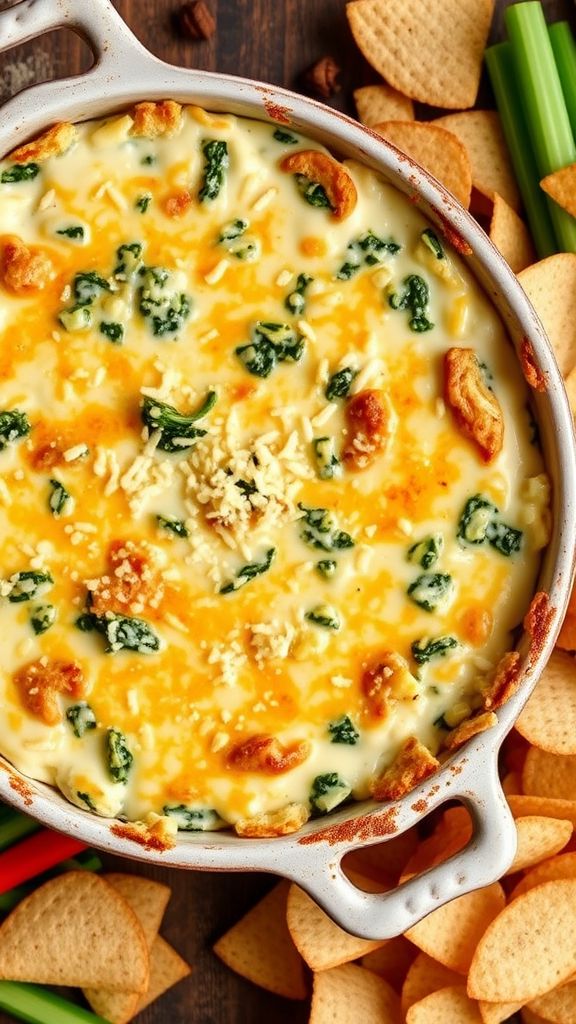 Cheesy Spinach Artichoke Dip