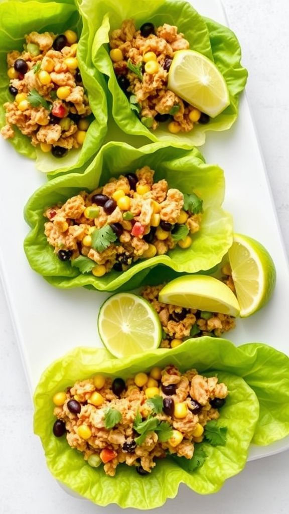 Chicken and Black Bean Lettuce Wraps  