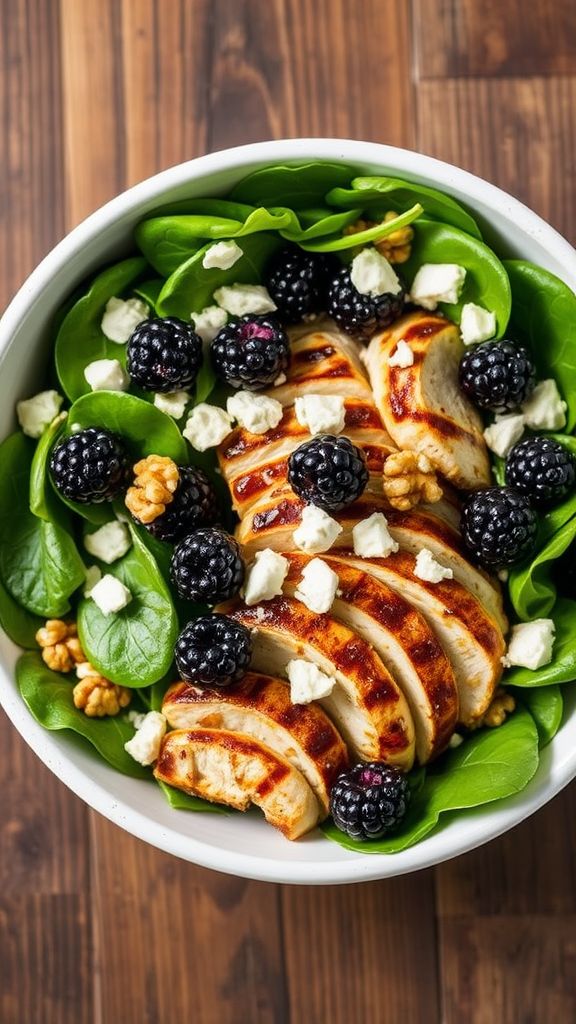 Chicken and Blackberry Spinach Salad