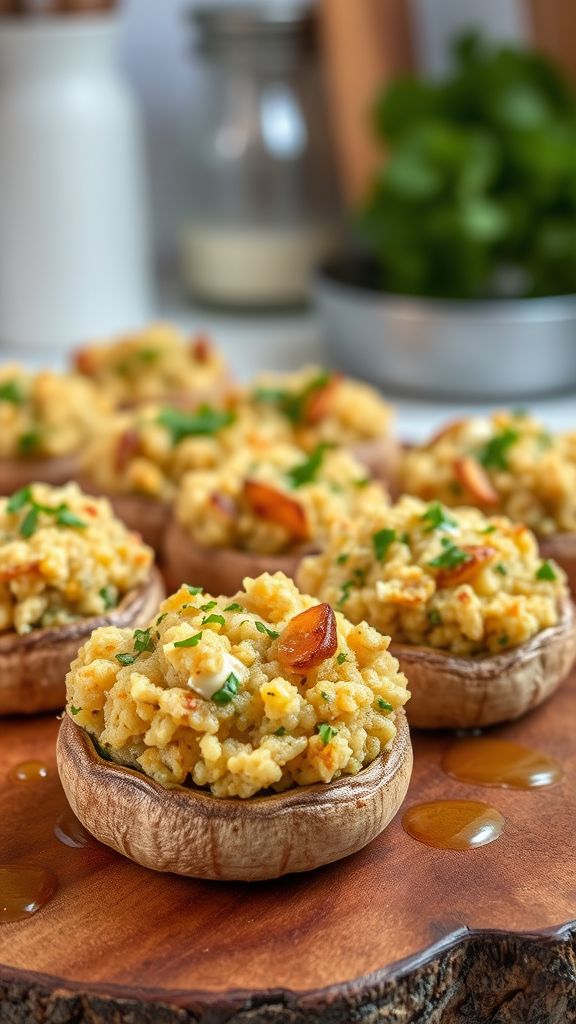 Chicken and Quinoa Stuffed Mushrooms  