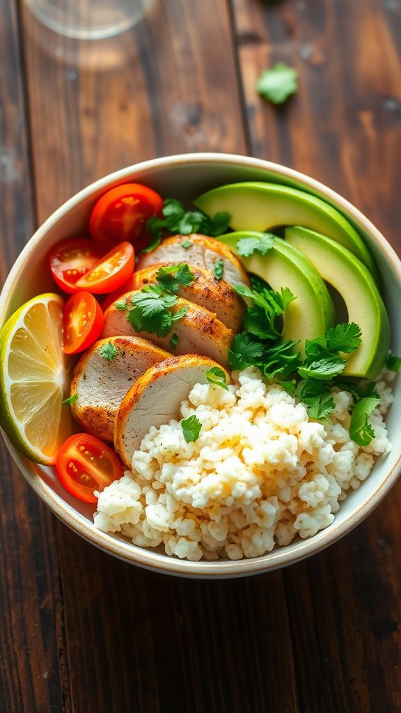 Chicken Cilantro Keto Taco Bowl