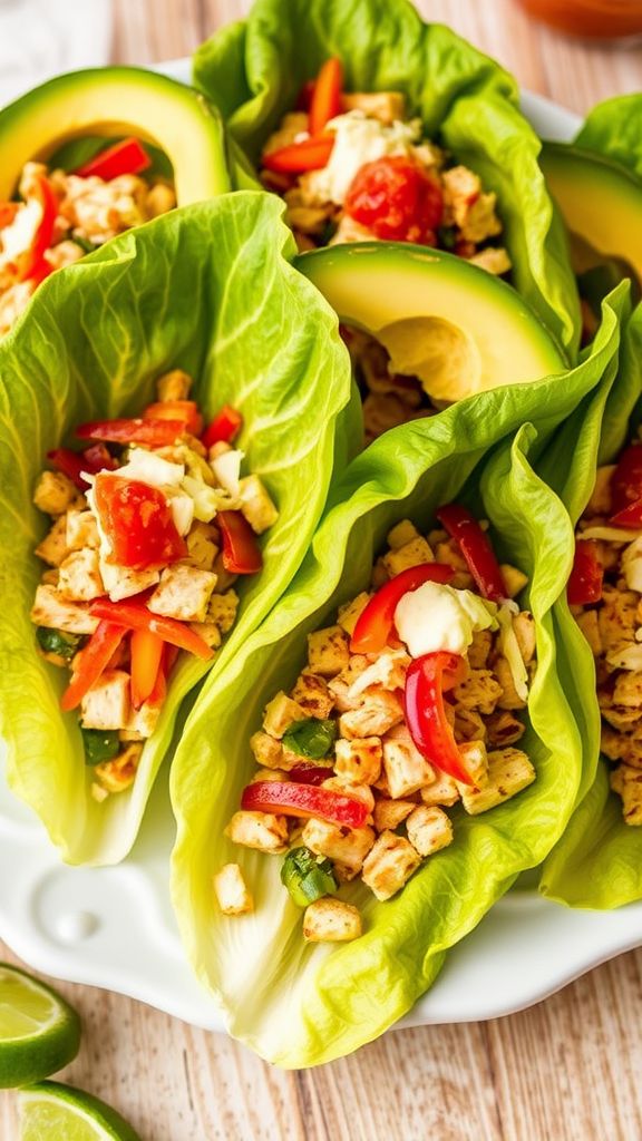 Chicken Fajita Lettuce Wraps  