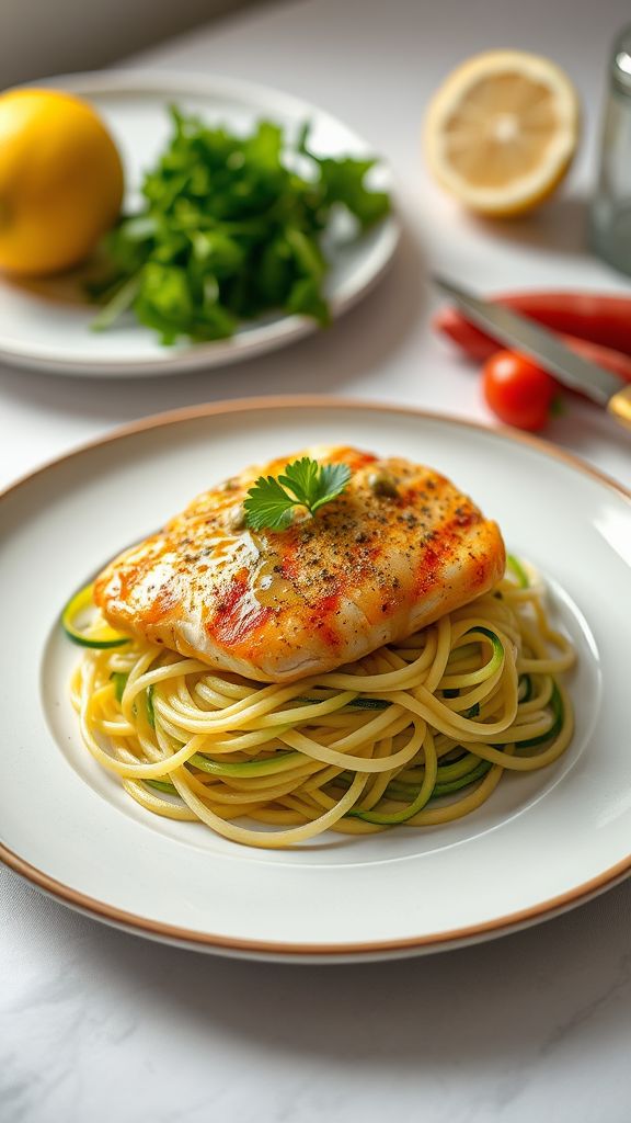 Chicken Piccata with Zucchini Noodles