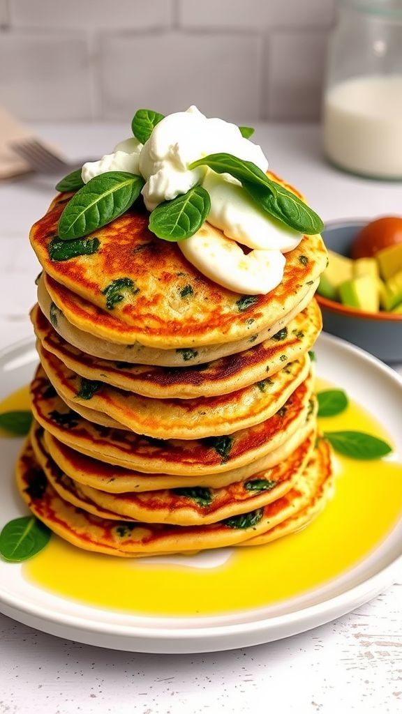 Chicken Protein Pancakes with Spinach  