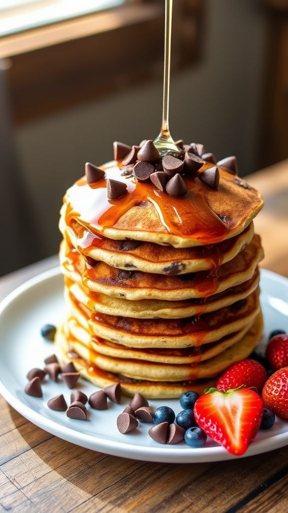 Chocolate Chip Protein Pancakes  