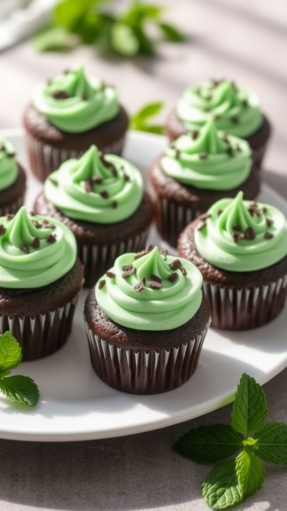 Chocolate Mint Keto Cupcakes  