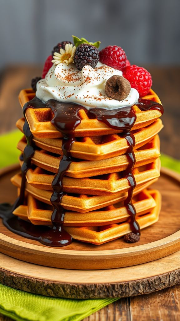 Chocolate Protein Waffles  