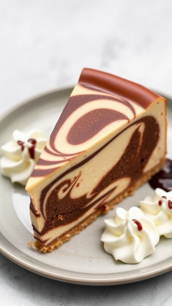 Chocolate Swirl Keto Cheesecake  