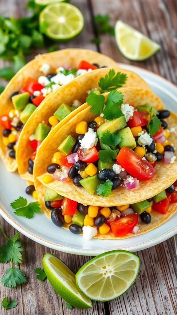 Cilantro-Lime Black Bean Tacos  