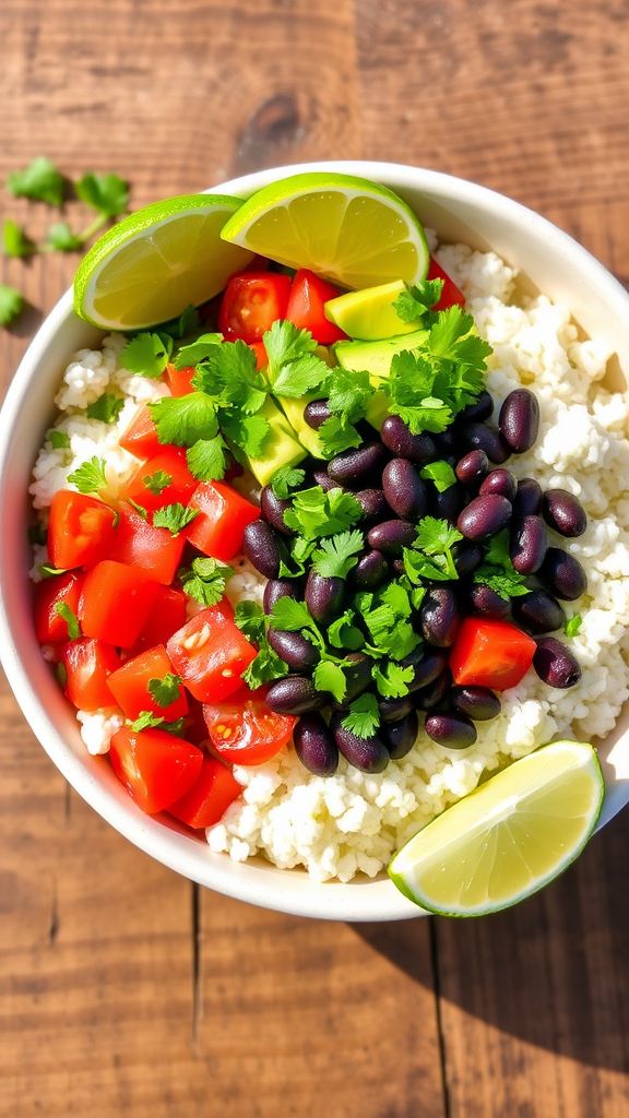 Cilantro Lime Cauliflower Rice Bowls  