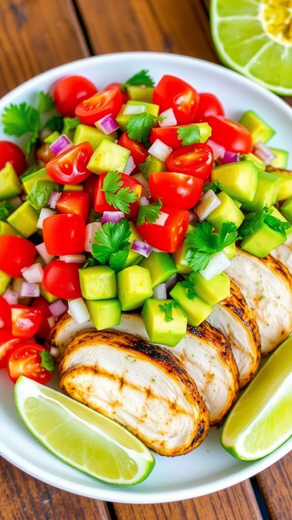 Cilantro Lime Chicken with Avocado Salsa  