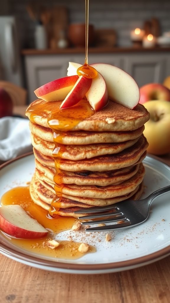 Cinnamon Apple Protein Pancakes  