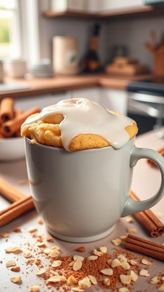 Cinnamon Roll Keto Mug Cake Delight