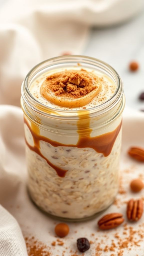 Cinnamon Roll Overnight Oats Delight  