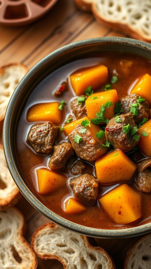 Cinnamon-Spiced Beef and Butternut Squash Stew  