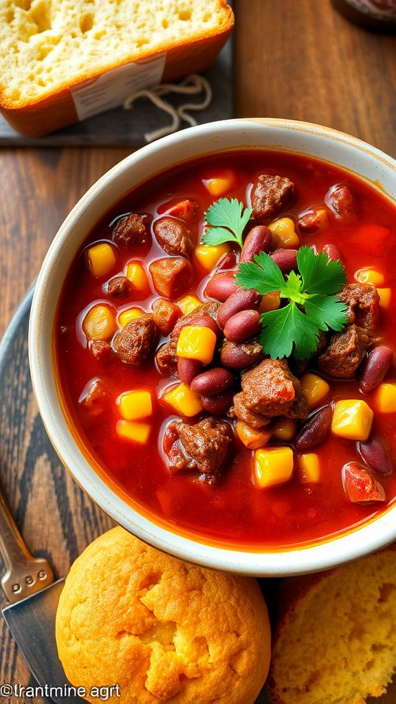 Classic Beef Chili with Cornbread  