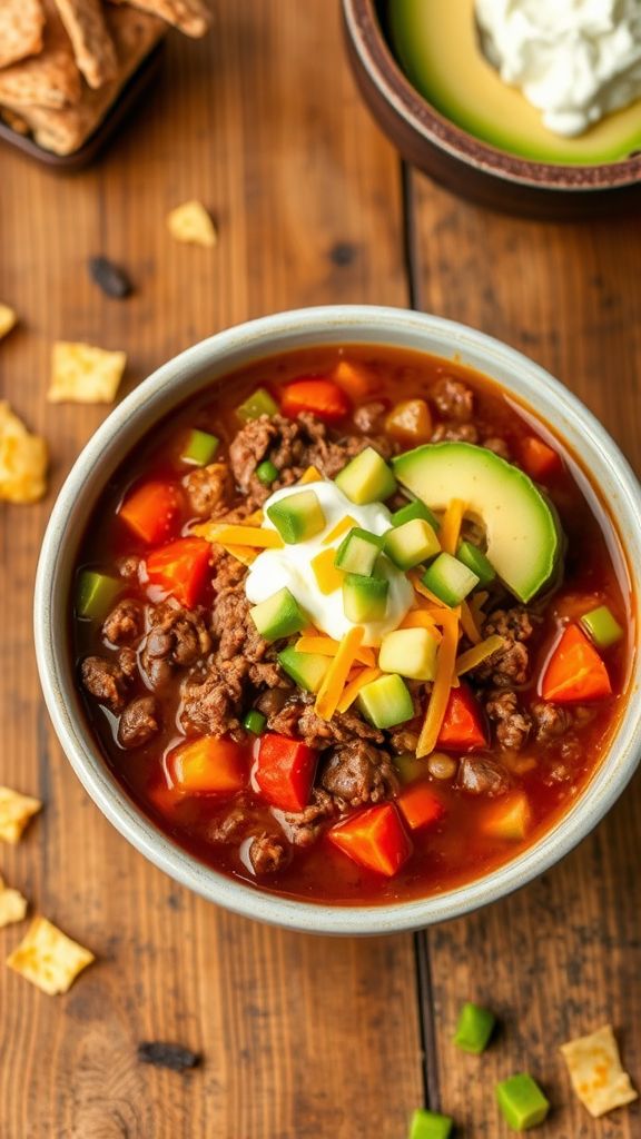 Classic Beef Taco Soup with a Keto Twist