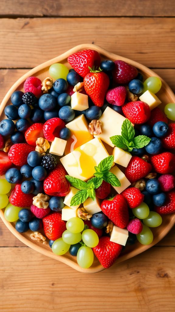 Clover Shaped Fruit and Cheese Platter  