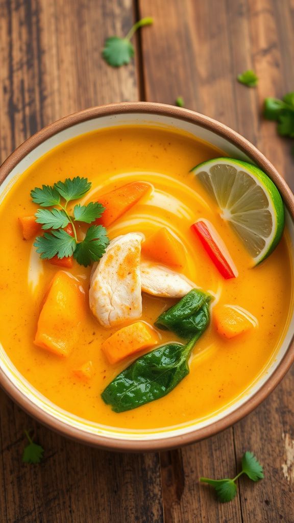 Coconut Curry Chicken Soup  