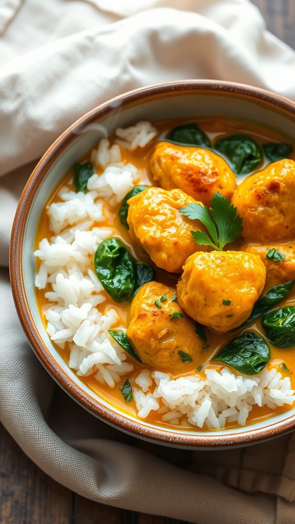 Coconut Curry Chicken with Spinach  