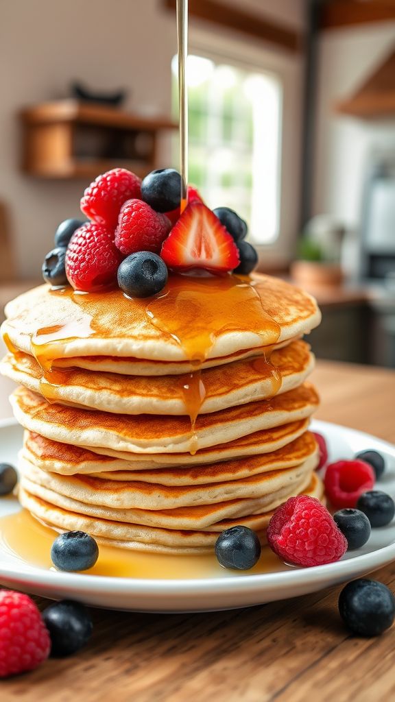 Coconut Flour Pancakes with Berries  